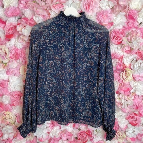 Reitmans Paisley Long Sleeve Blouse Sz M - Picture 1 of 9